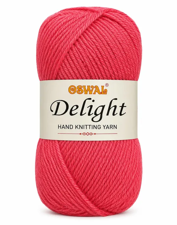 Oswal_Delight_100%_Acrylic_Hand_Knitting_Yarn,_4_Ply,_8Nm_Count,_Soft_&_Durable_Wool_for_Knitting_&_Crochet,_Lightweight_&_Warm,_1ball-100g_each_,_Ideal_for_Sweaters,_Scarves,_Shawls_&_DIY_Craft_Projects_(Coral_Pink_Shade_No-12,_100_Grams)