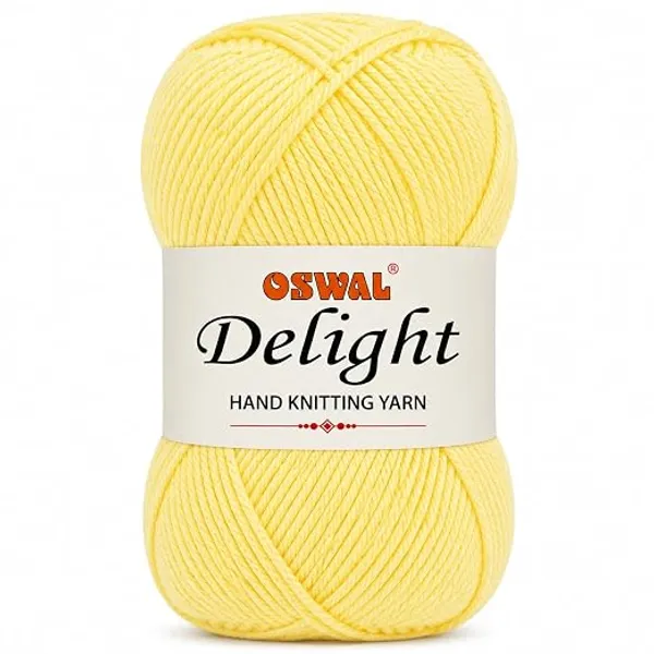 Oswal_Delight_100%_Acrylic_Hand_Knitting_Yarn,_4_Ply,_8Nm_Count,_Soft_&_Durable_Wool_for_Knitting_&_Crochet,_Lightweight_&_Warm,_1ball-100g_each_,_Ideal_for_Sweaters,_Scarves,_Shawls_&_DIY_Craft_Projects_(Cream_Shade_no-2,_100_Grams)_-_Pack_of_3