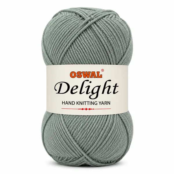 Oswal_Delight_100%_Acrylic_Hand_Knitting_Yarn,_4_Ply,_8Nm_Count,_Soft_&_Durable_Wool_for_Knitting_&_Crochet,_Lightweight_&_Warm,_1ball-100g_each_,_Ideal_for_Sweaters,_Scarves,_Shawls_&_DIY_Craft_Projects_(Light_Grey_Shade_No-7,_100_Grams)_-_Pack_of_3