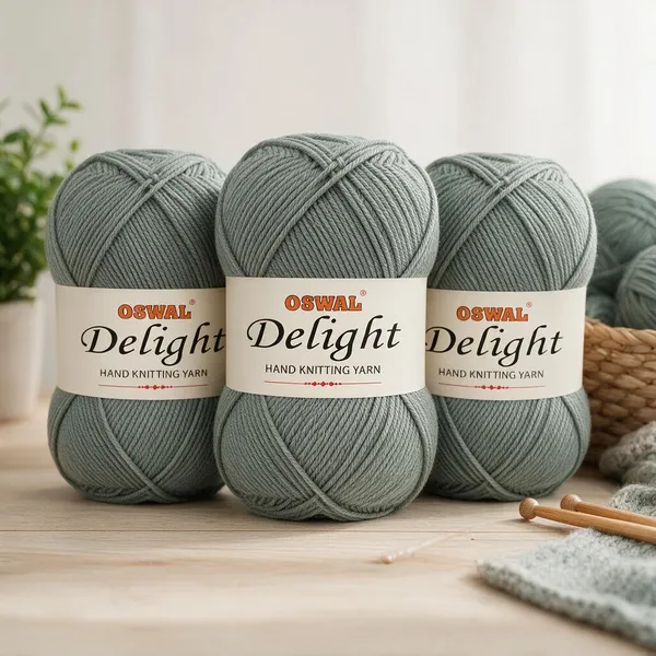 Oswal_Delight_100%_Acrylic_Hand_Knitting_Yarn,_4_Ply,_8Nm_Count,_Soft_&_Durable_Wool_for_Knitting_&_Crochet,_Lightweight_&_Warm,_1ball-100g_each_,_Ideal_for_Sweaters,_Scarves,_Shawls_&_DIY_Craft_Projects_(Light_Grey_Shade_No-7,_100_Grams)_-_Pack_of_3
