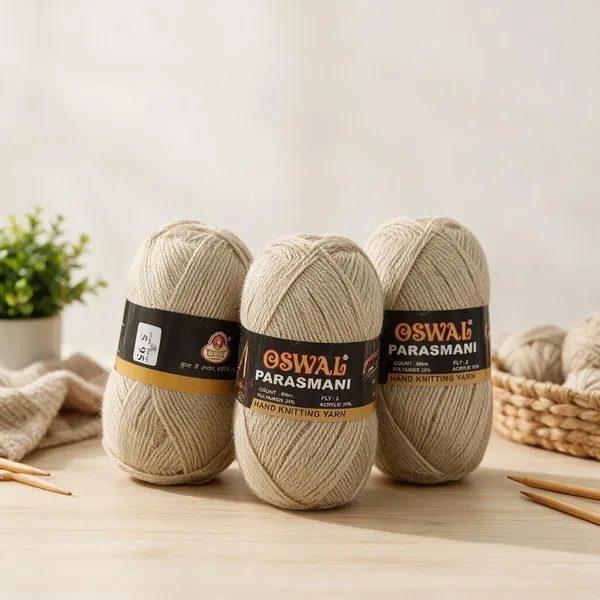 Oswal_Parasmani_Hand_Knitting_Yarn/Wool/Woollen_Thread,_3_Ply,__75%_Acrylic_&_25%_Polyamide,_(1_ball-100g_Each),_Very_Soft_Yarn_for,_Crochet,_Sweaters,_Shawls_&_Crafts_(Shade_05:_Chocolate_Brown
