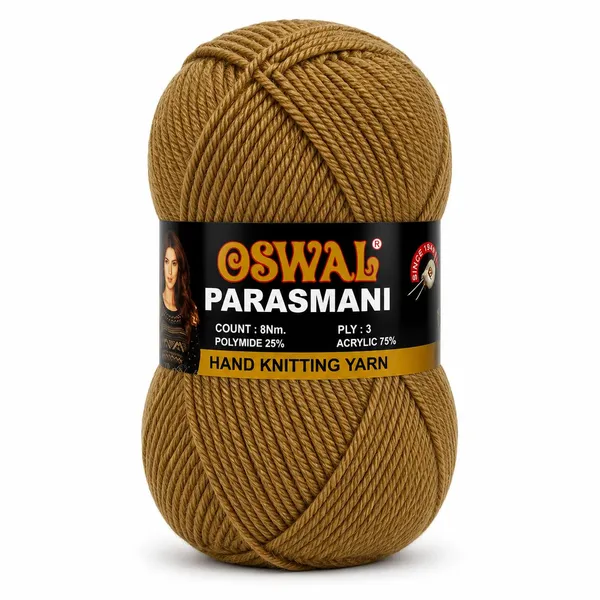 Oswal_Parasmani_Hand_Knitting_Yarn/Wool/Woollen_Thread,_3_Ply,__75%_Acrylic_&_25%_Polyamide,_(1_ball-100g_Each),_Very_Soft_Yarn_for,_Crochet,_Sweaters,_Shawls_&_Crafts_(Shade_16:_Coffee_Brown_-_Pack_of_3