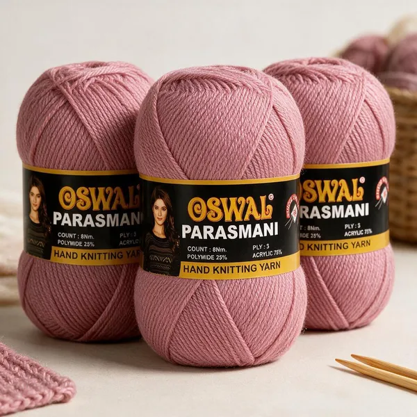 Oswal_Parasmani_Hand_Knitting_Yarn/Wool/Woollen_Thread,_3_Ply,__75%_Acrylic_&_25%_Polyamide,_(1_ball-100g_Each),_Very_Soft_Yarn_for,_Crochet,_Sweaters,_Shawls_&_Crafts_(Shade_20:_Mauve_-_Pack_of_3