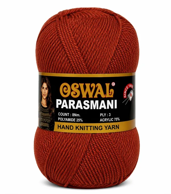 Oswal_Parasmani_Hand_Knitting_Yarn/Wool/Woollen_Thread,_3_Ply,__75%_Acrylic_&_25%_Polyamide,_(1_ball-100g_Each),_Very_Soft_Yarn_for,_Crochet,_Sweaters,_Shawls_&_Crafts_(Shade_46:_Crimson_Red