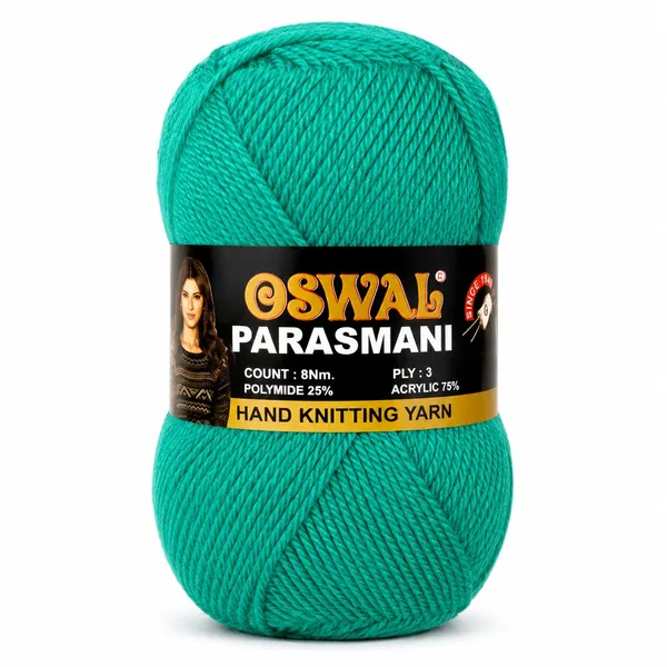 Oswal_Parasmani_Hand_Knitting_Yarn/Wool/Woollen_Thread,_3_Ply,__75%_Acrylic_&_25%_Polyamide,_(1_ball-100g_Each),_Very_Soft_Yarn_for,_Crochet,_Sweaters,_Shawls_&_Crafts_(Shade_47:_Bottle_Green_-_Pack_of_3