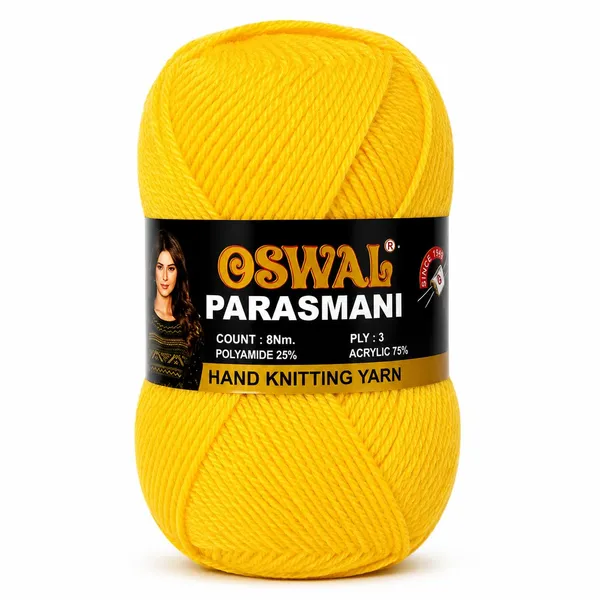 Oswal_Parasmani_Hand_Knitting_Yarn/Wool/Woollen_Thread,_3_Ply,__75%_Acrylic_&_25%_Polyamide,_(1_ball-100g_Each),_Very_Soft_Yarn_for,_Crochet,_Sweaters,_Shawls_&_Crafts_(shade_53:_Sunflower_Yellow_/_Multicolor_Multi-tone_-_Pack_of_3