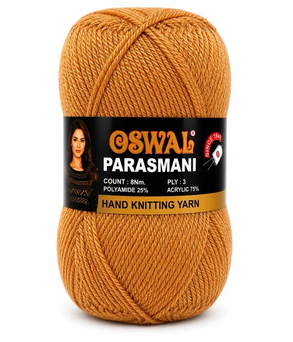 Oswal_Parasmani_Hand_Knitting_Yarn/Wool/Woollen_Thread,_3_Ply,__75%_Acrylic_&_25%_Polyamide,_(1_ball-100g_Each),_Very_Soft_Yarn_for,_Crochet,_Sweaters,_Shawls_&_Crafts_(Shade_59:_Camel_Gold_-_Pack_of_3