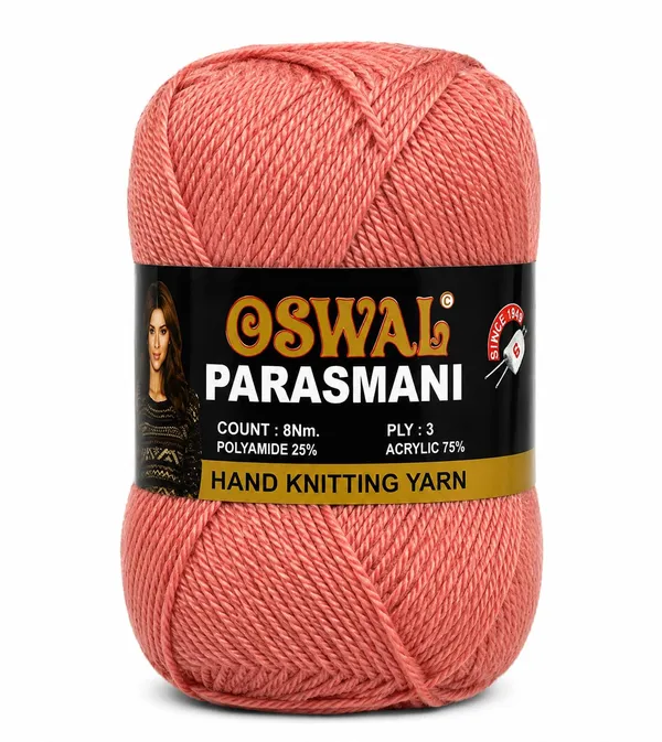 Oswal_Parasmani_Hand_Knitting_Yarn/Wool/Woollen_Thread,_3_Ply,__75%_Acrylic_&_25%_Polyamide,_(1_ball-100g_Each),_Very_Soft_Yarn_for,_Crochet,_Sweaters,_Shawls_&_Crafts_(Shade_71:_Dusty_Rose