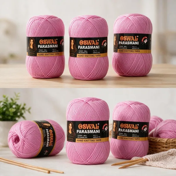 Oswal_Parasmani_Hand_Knitting_Yarn/Wool/Woollen_Thread,_3_Ply,__75%_Acrylic_&_25%_Polyamide,_(1_ball-100g_Each),_Very_Soft_Yarn_for,_Crochet,_Sweaters,_Shawls_&_Crafts_(Shade_84:_Light_Purple_-_Pack_of_3
