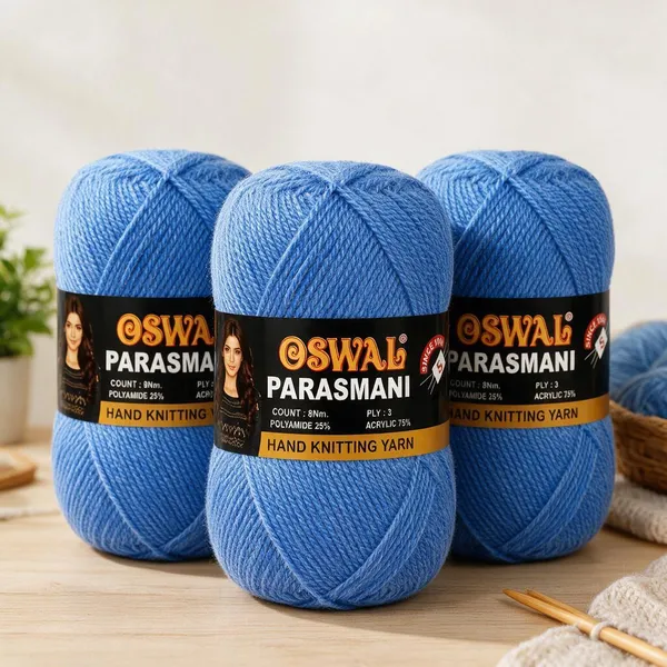 Oswal_Parasmani_Hand_Knitting_Yarn/Wool/Woollen_Thread,_3_Ply,__75%_Acrylic_&_25%_Polyamide,_(1_ball-100g_Each),_Very_Soft_Yarn_for,_Crochet,_Sweaters,_Shawls_&_Crafts_Hot_Pink_–_Shade_45_-_Pack_of_3