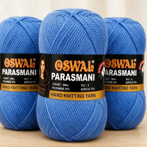 Oswal_Parasmani_Hand_Knitting_Yarn/Wool/Woollen_Thread,_3_Ply,__75%_Acrylic_&_25%_Polyamide,_(1_ball-100g_Each),_Very_Soft_Yarn_for,_Crochet,_Sweaters,_Shawls_&_Crafts_Hot_Pink_–_Shade_60