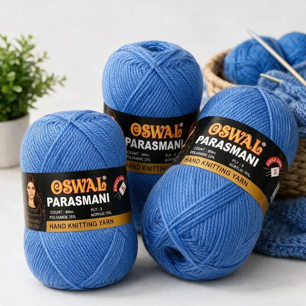 Oswal_Parasmani_Hand_Knitting_Yarn/Wool/Woollen_Thread,_3_Ply,__75%_Acrylic_&_25%_Polyamide,_(1_ball-100g_Each),_Very_Soft_Yarn_for,_Crochet,_Sweaters,_Shawls_&_Crafts_Lavender_–_Shade_85