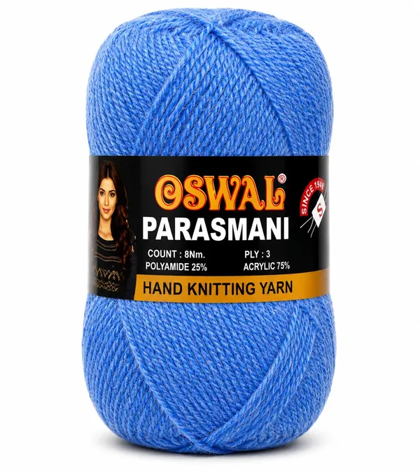 Oswal_Parasmani_Hand_Knitting_Yarn/Wool/Woollen_Thread,_3_Ply,__75%_Acrylic_&_25%_Polyamide,_(1_ball-100g_Each),_Very_Soft_Yarn_for,_Crochet,_Sweaters,_Shawls_&_Crafts_(Shade_87:_Steel_Blue_-_Pack_of_3