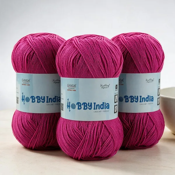 Ganga_Acrowools_Hobby_India_Crochet_Thread_for_All_Seasons_-_100%_Acrylic-_400mtr-100gm___Shade_no_HB01-Paradise_Pink_-_Pack_of_3