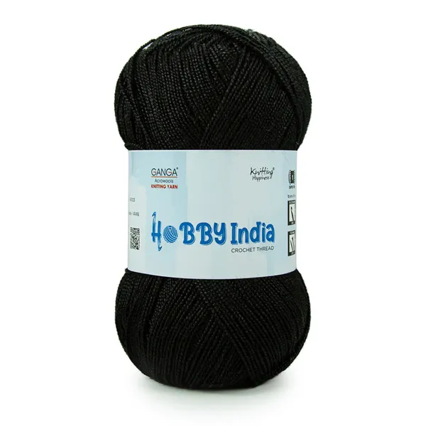 Ganga_Acrowools_Hobby_India_Crochet_Thread_for_All_Seasons_-_100%_Acrylic-_400mtr-100gm___Shade_no_HB06-Jet_Black_-_Pack_of_3