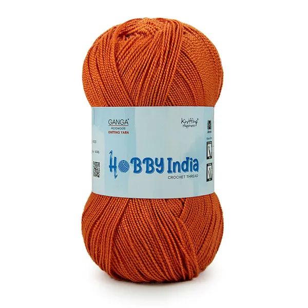 Ganga_Acrowools_Hobby_India_Crochet_Thread_for_All_Seasons_-_100%_Acrylic-_400mtr-100gm___Shade_no_HB08-Tan_Orange_-_Pack_of_3