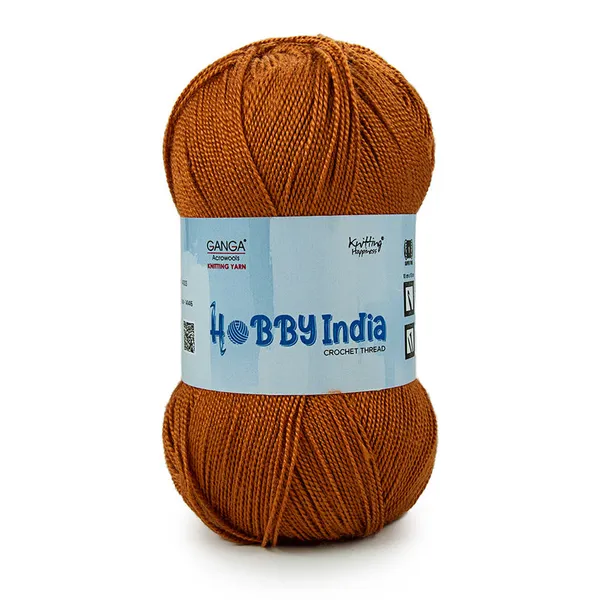 Ganga_Acrowools_Hobby_India_Crochet_Thread_for_All_Seasons_-_100%_Acrylic-_400mtr-100gm___Shade_no_HB16-Saddle_Brown_-_Pack_of_3