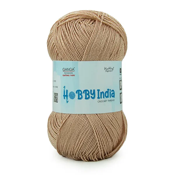 Ganga_Acrowools_Hobby_India_Crochet_Thread_for_All_Seasons_-_100%_Acrylic-_400mtr-100gm___Shade_no_HB62-Beige_-_Pack_of_3