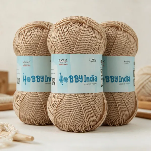 Ganga_Acrowools_Hobby_India_Crochet_Thread_for_All_Seasons_-_100%_Acrylic-_400mtr-100gm___Shade_no_HB62-Beige_-_Pack_of_3
