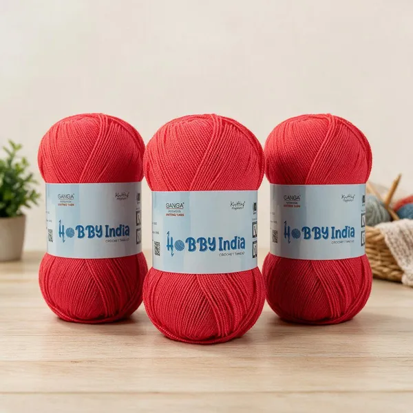 Ganga_Acrowools_Hobby_India_Crochet_Thread_for_All_Seasons_-_100%_Acrylic-_400mtr-100gm___Shade_no_HB65-Neon_-_Pack_of_3
