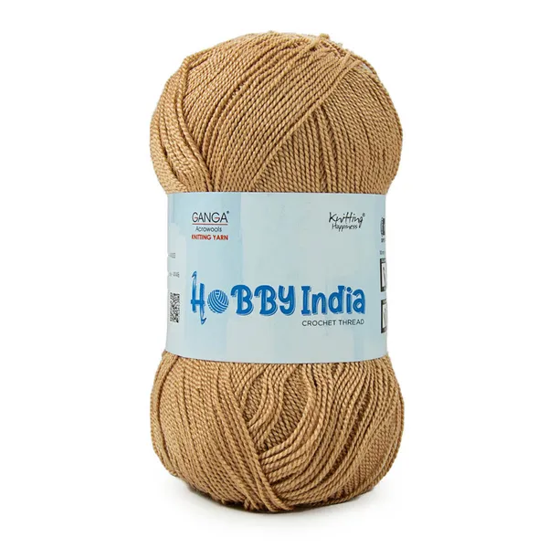Ganga_Acrowools_Hobby_India_Crochet_Thread_for_All_Seasons_-_100%_Acrylic-_400mtr-100gm___Shade_no__HB66-Wood_Log_-_Pack_of_3
