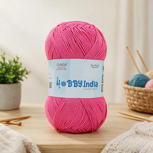 Ganga_Acrowools_Hobby_India_Crochet_Thread_for_All_Seasons_-_100%_Acrylic-_400mtr-100gm___Shade_no__HB67-Dark_Pink