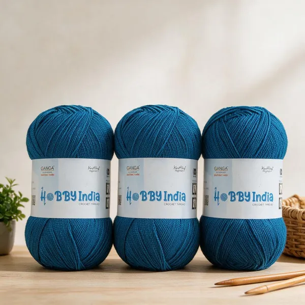 Ganga_Acrowools_Hobby_India_Crochet_Thread_for_All_Seasons_-_100%_Acrylic-_400mtr-100gm___Shade_no__HB77-Prussian_Blue_-_Pack_of_3
