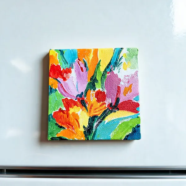 Canvas_Mdf_Multicolour_Floral_Pattern_Refrigerator_Magnet