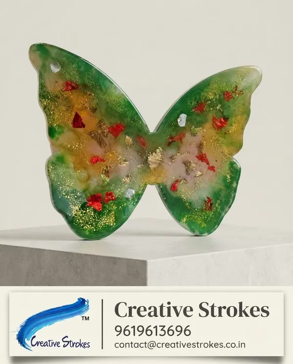 Resin_Glossy_Green_Gold_Butterfly_Decorative_Showpiece