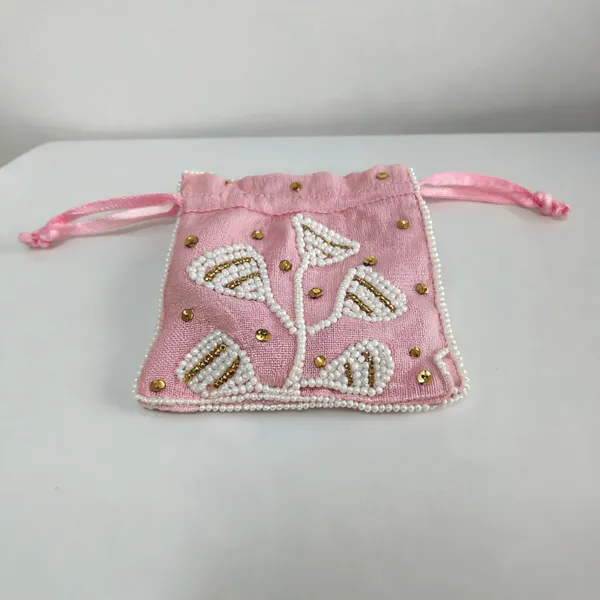 Pink_Poly_Silk_Beaded_Drawstring_Potli_Bag_For_Women
