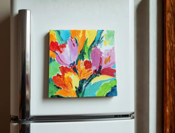 Canvas_Abstract_Floral_Print_Refrigerator_Magnet