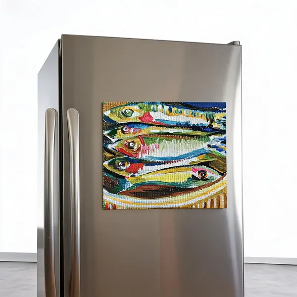 Canvas_Mdf_Multicolour_Fish_Artwork_Refrigerator_Magnet