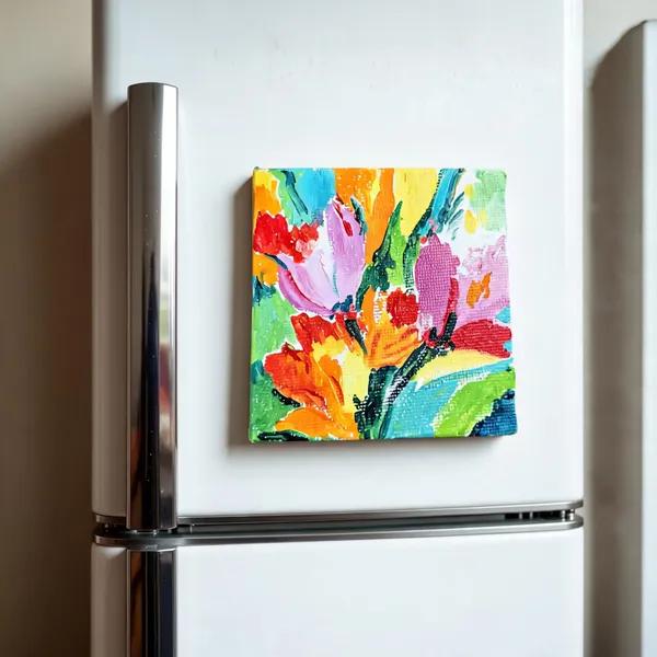 Canvas_Abstract_Floral_Print_Refrigerator_Magnet