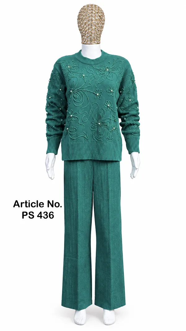 Teal_Knit_Embroidered_Co_Ord_Set_for_Women