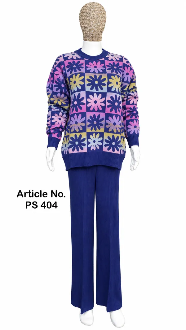 Blue_Knit_Floral_Print_Co-Ord_Set_for_Women