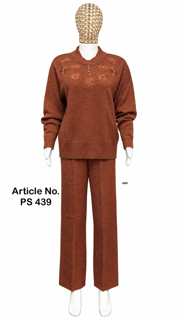 Brown_Knit_Regular_Fit_Co-Ord_Set_For_Women