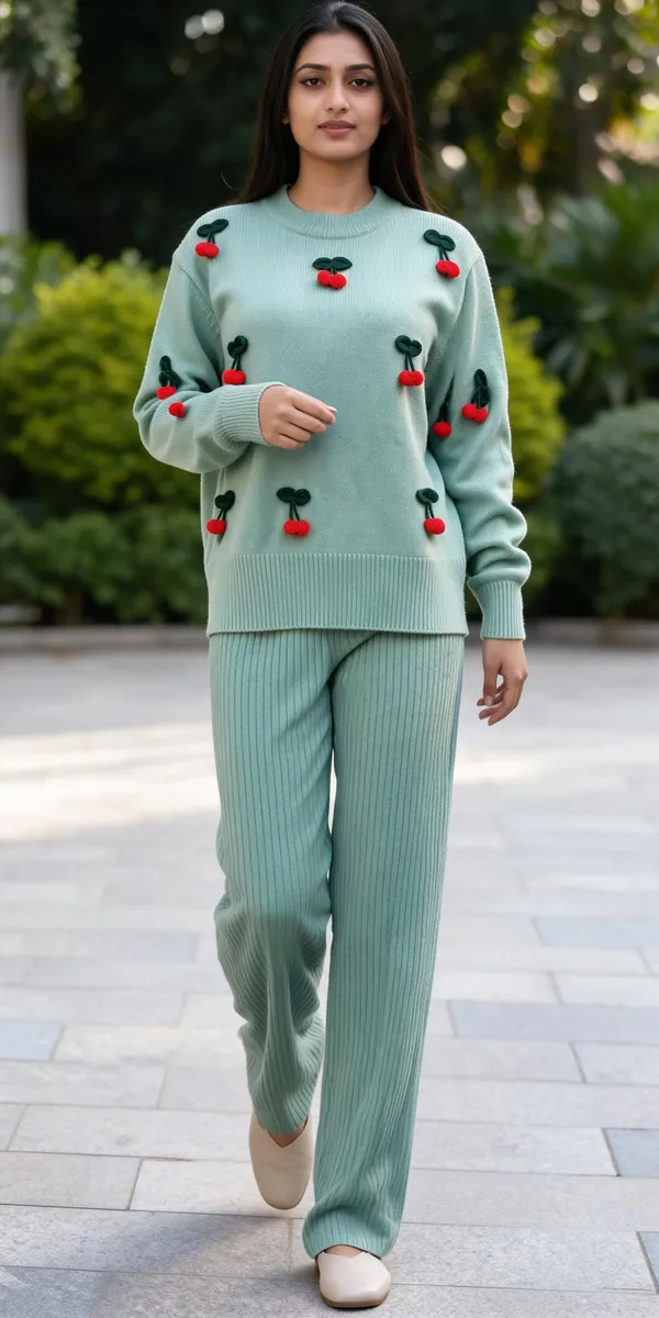 Mint_Green_Woolen_Relaxed_Fit_Cherry_Embellished_Co-Ord_Set_For_Women