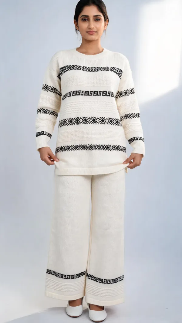 White_Woolen_Geometric_Print_Relaxed_Fit_Co-Ord_Set_For_Women