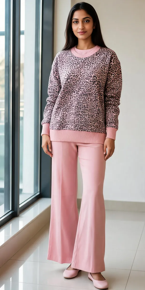 Pink_Woolen_Leopard_Print_Relaxed_Fit_Co-Ord_Set_For_Women