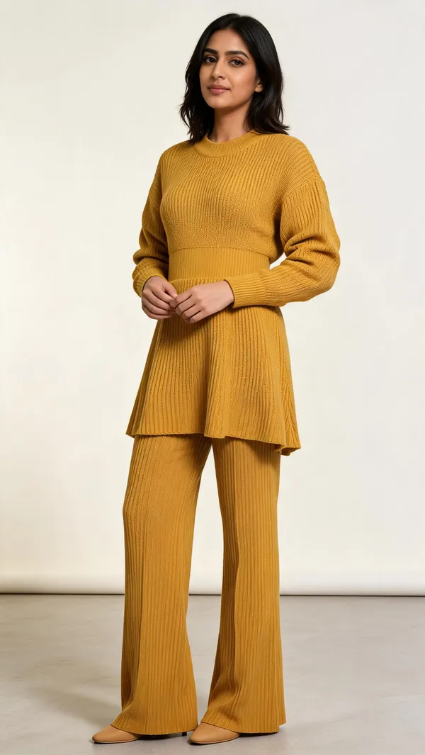 Mustard_Woolen_Knit_Relaxed_Fit_Co-Ord_Set_For_Women