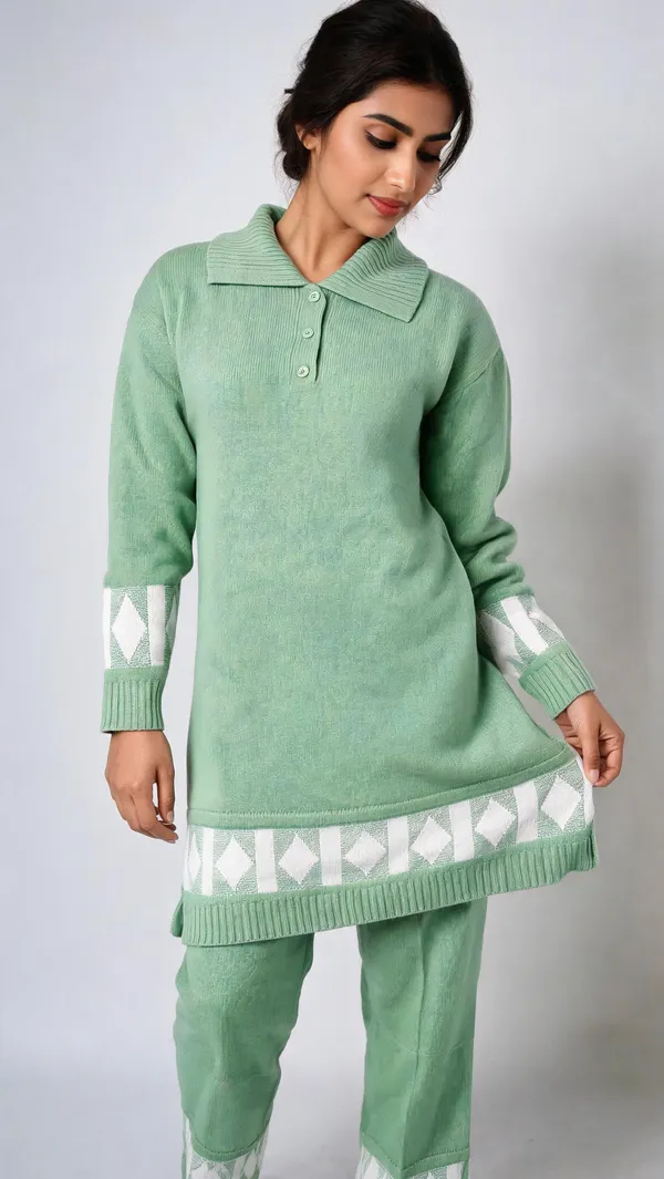 Green_Woolen_Straight_Fit_Co-Ord_Set_For_Women