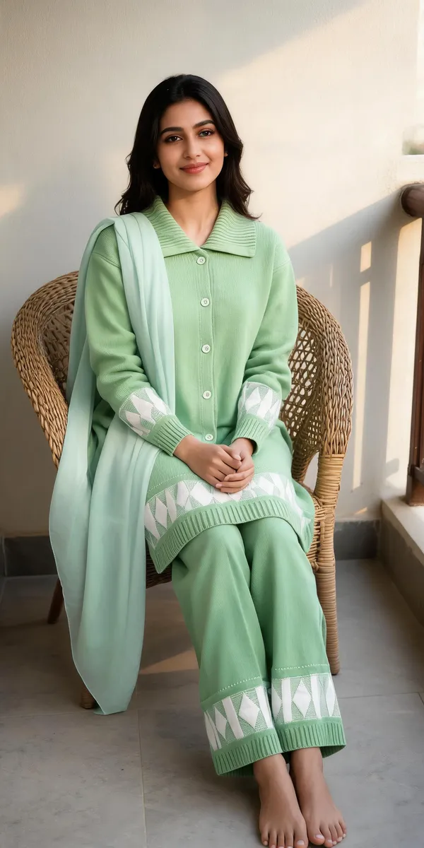 Green_Woolen_Straight_Fit_Co-Ord_Set_For_Women