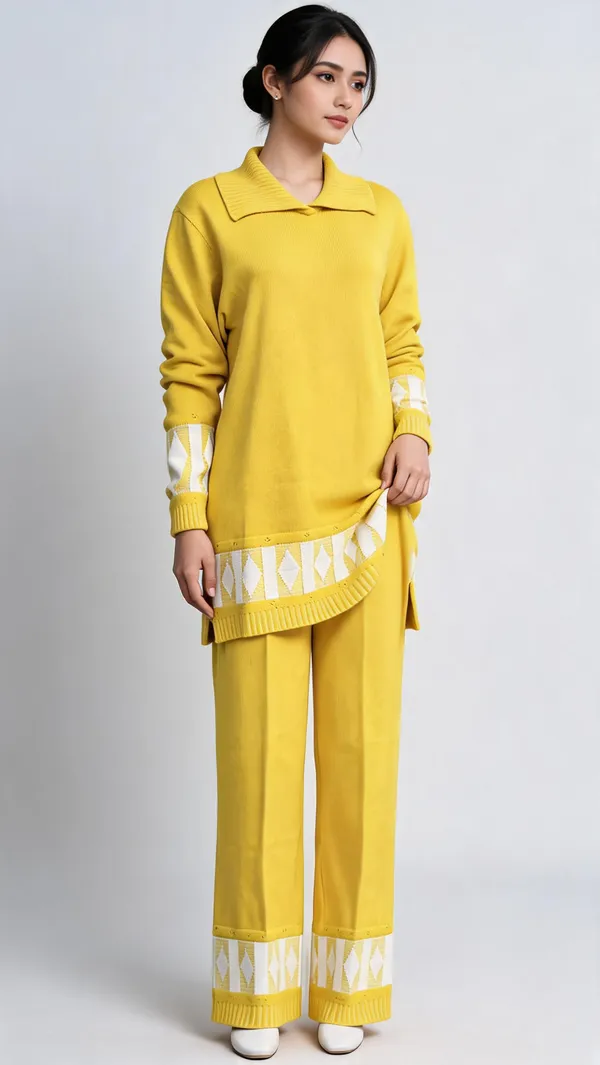 Yellow_Woolen_Knit_Relaxed_Fit_Co-Ord_Set_For_Women