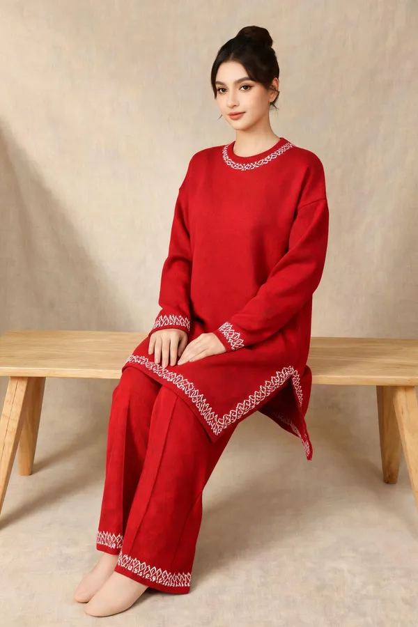 Red_Woolen_Embroidered_Relaxed_Fit_Co-Ord_Set_For_Women