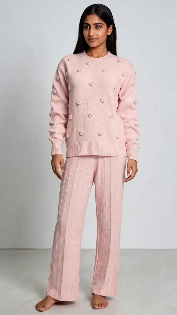 Pink_Woolen_Knit_Relaxed_Fit_Co-Ord_Set_For_Women