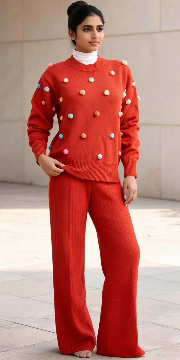 Red_Woolen_Knit_Relaxed_Fit_Co-Ord_Set_For_Women