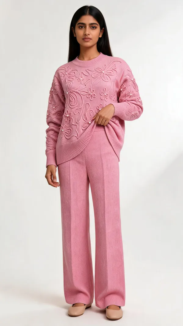 Pink_Woolen_Knit_Embroidered_Relaxed_Fit_Co-Ord_Set_For_Women