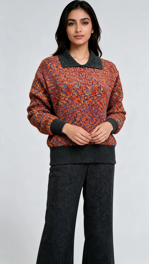 Multicolor_Woolen_Knit_Regular_Fit_Co-Ord_Set_For_Women
