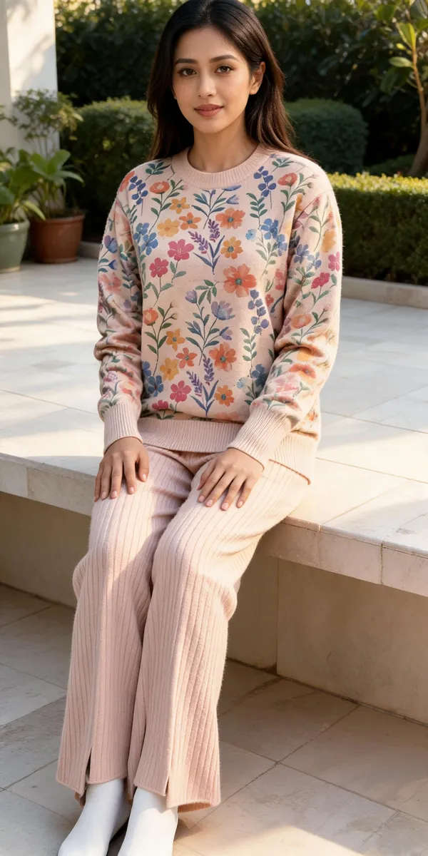 Pink_Woolen_Floral_Print_Relaxed_Fit_Co-Ord_Set_For_Women