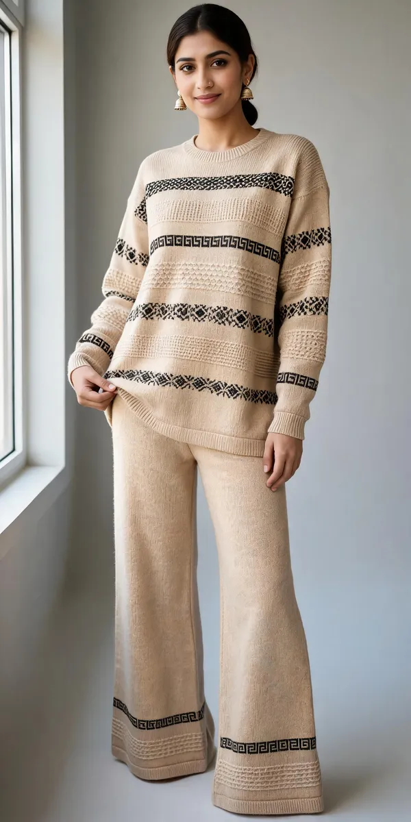 Beige_Woolen_Knit_Relaxed_Fit_Co-Ord_Set_For_Women